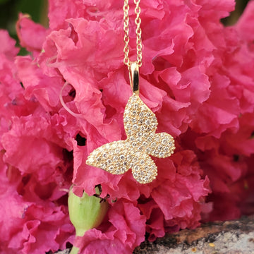 14k Yellow Gold Diamond Butterfly Pendant DPD-26906